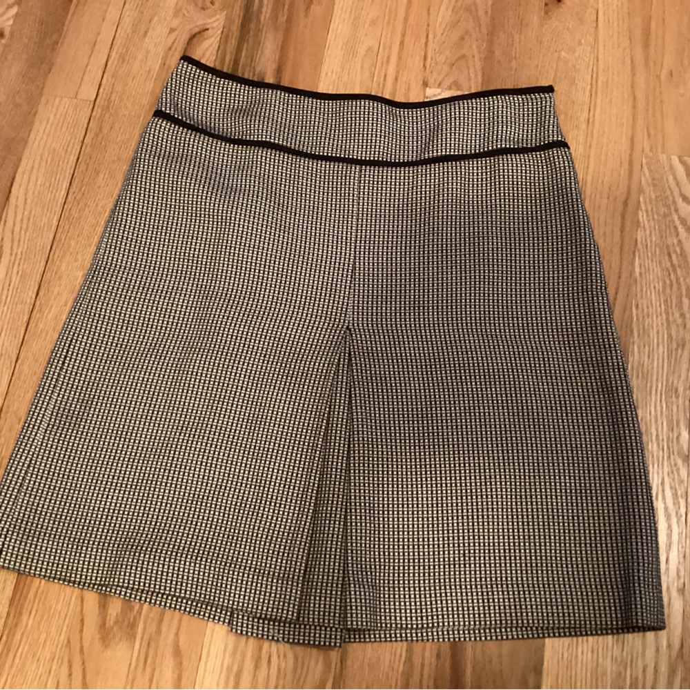 LOFT Black and White A-Line Skirt
